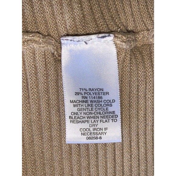 Liz Claiborne Beige Open Front Knit Cardigan Sweater Size LARGE - Picture 11 of 13